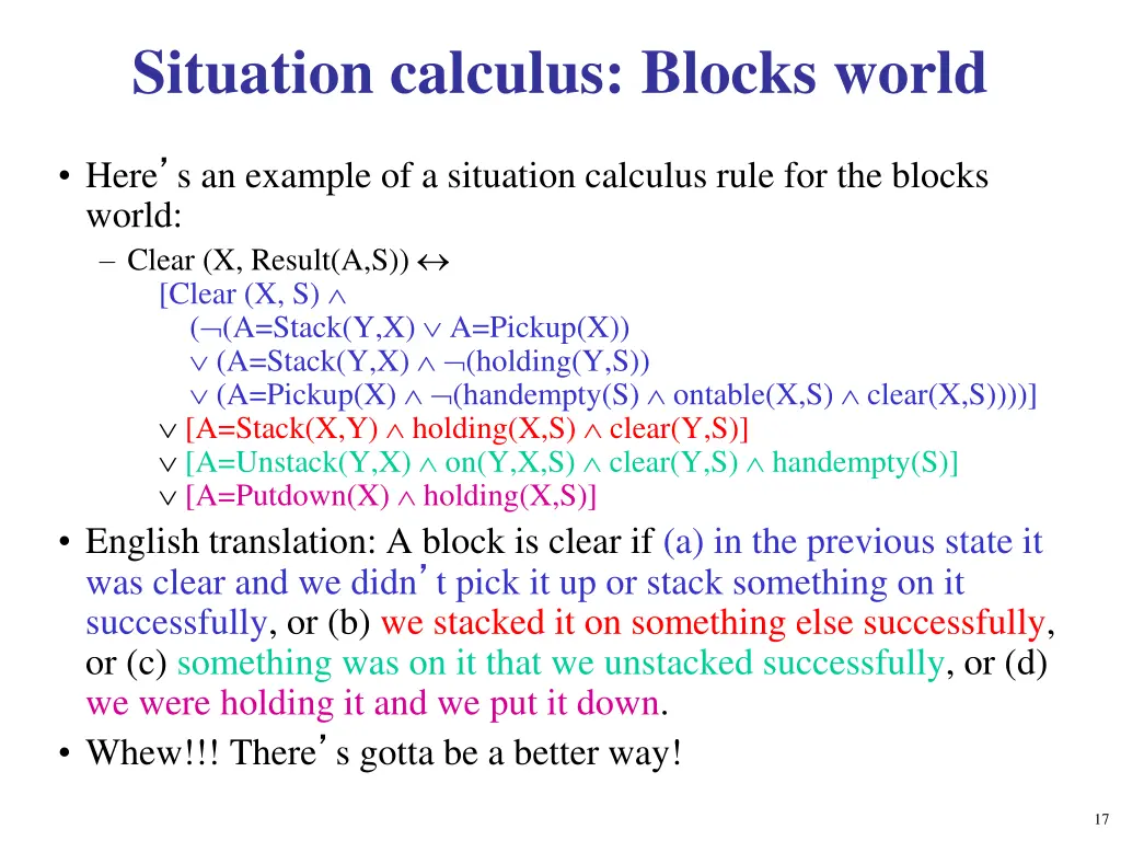 situation calculus blocks world