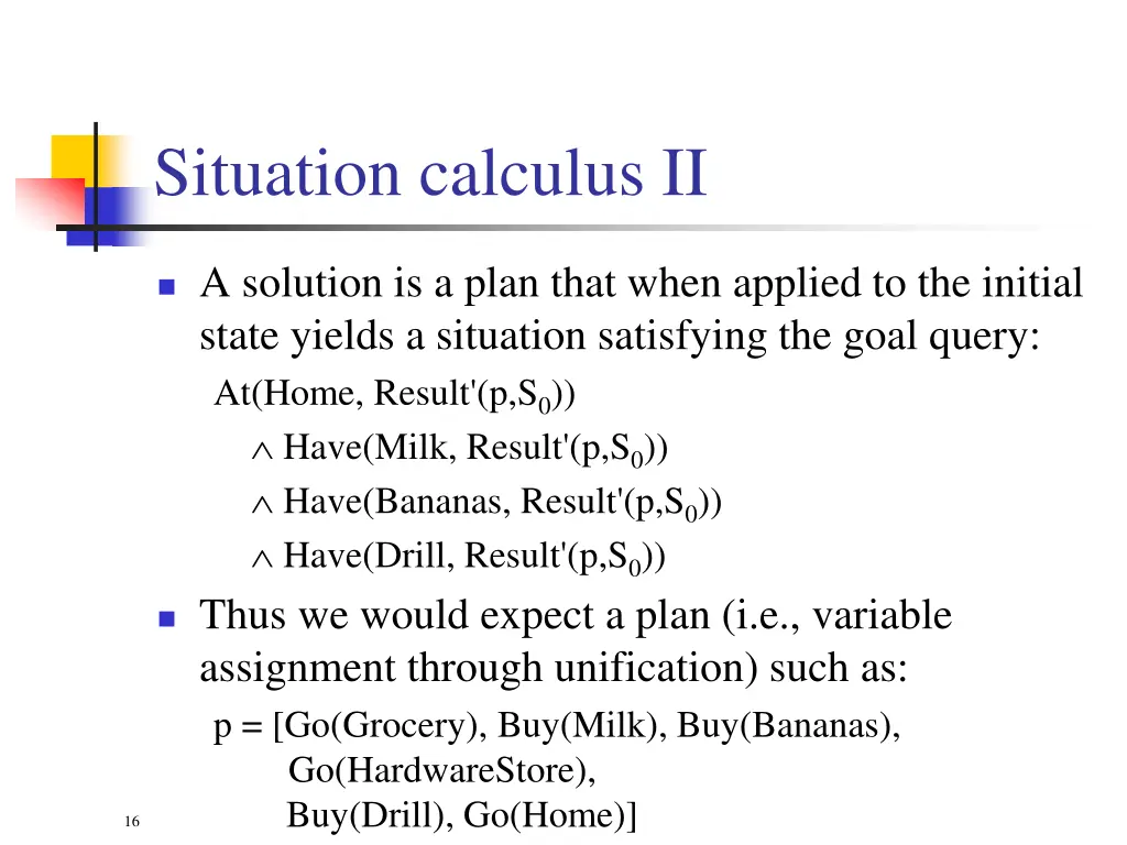 situation calculus ii