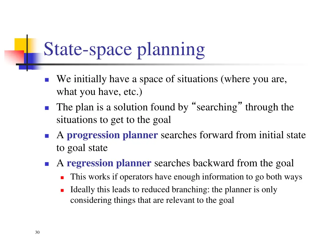 state space planning