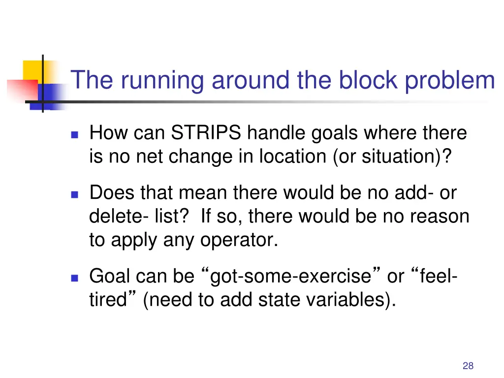 the running around the block problem