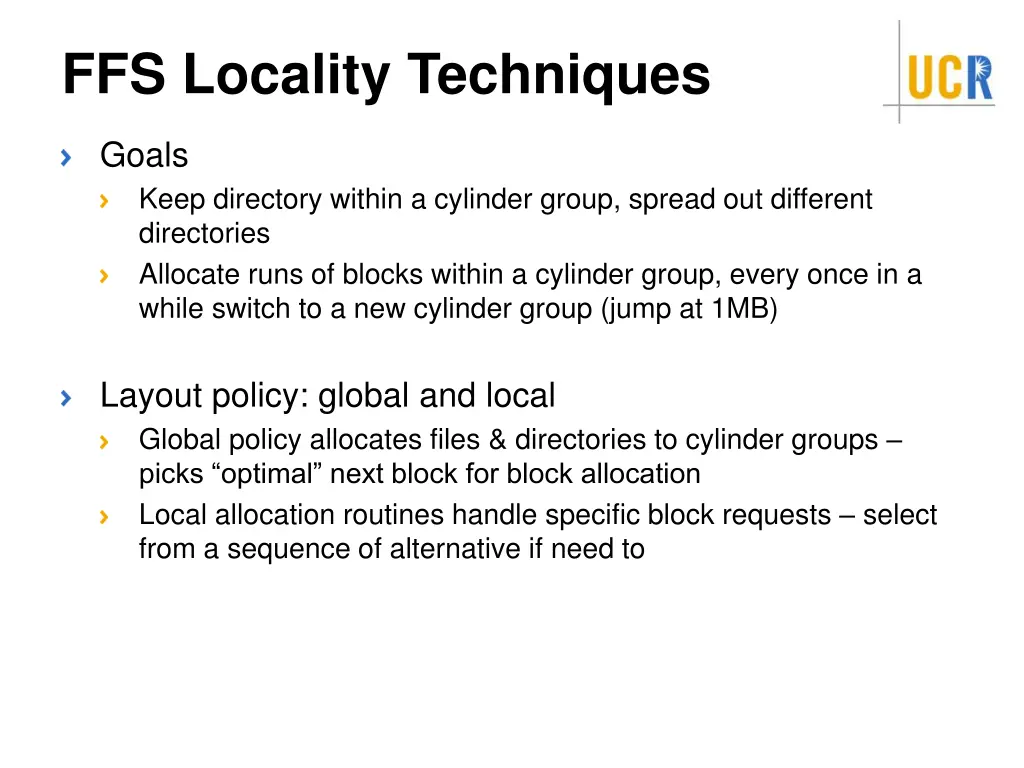 ffs locality techniques