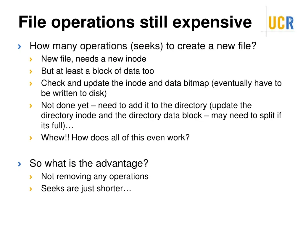 file operations still expensive