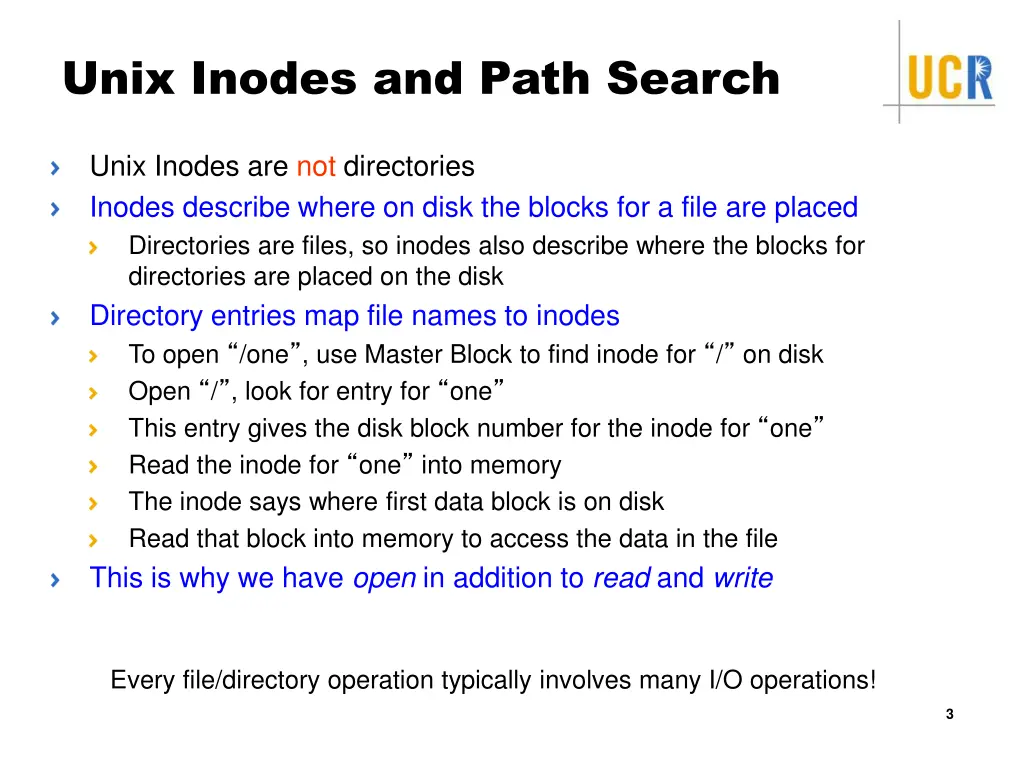 unix inodes and path search