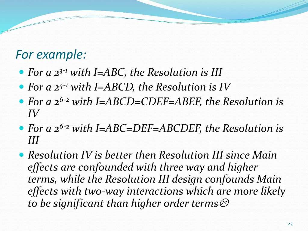 for example for a 2 3 1 with i abc the resolution