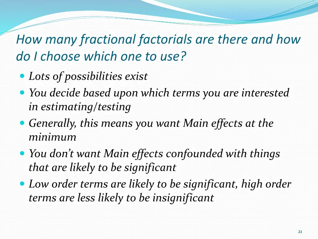 how many fractional factorials are there