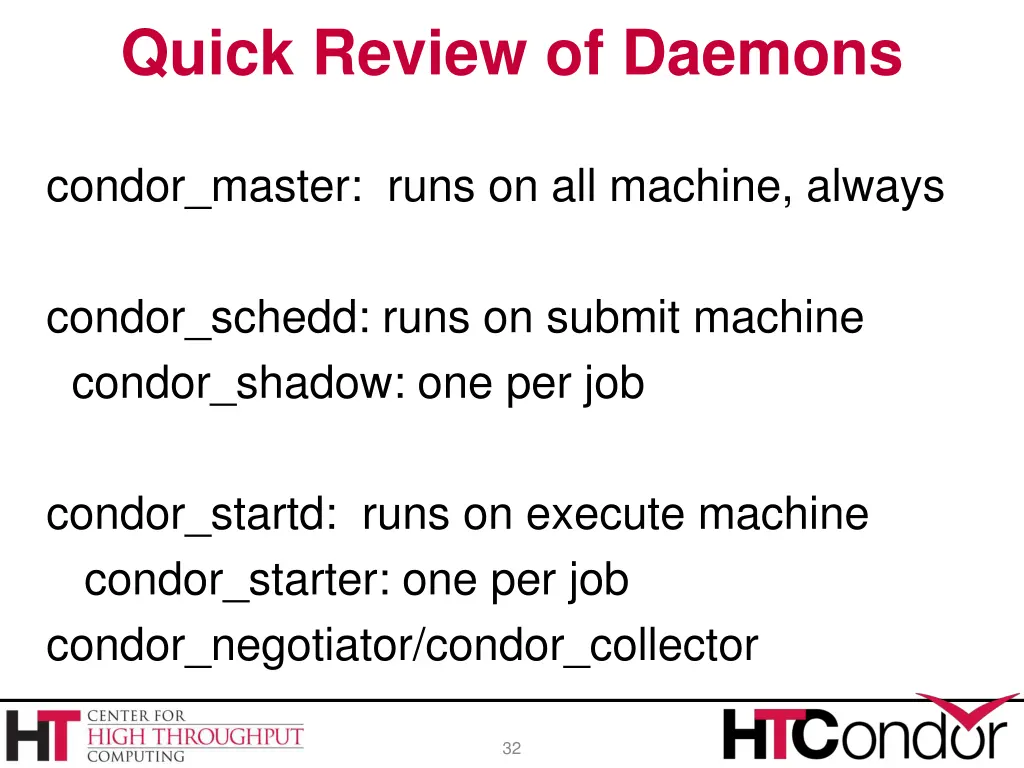 quick review of daemons