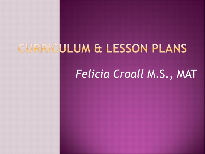 curriculum lesson plans