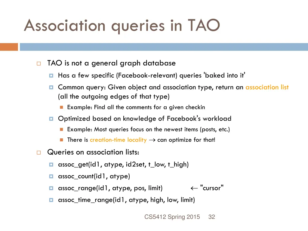 association queries in tao