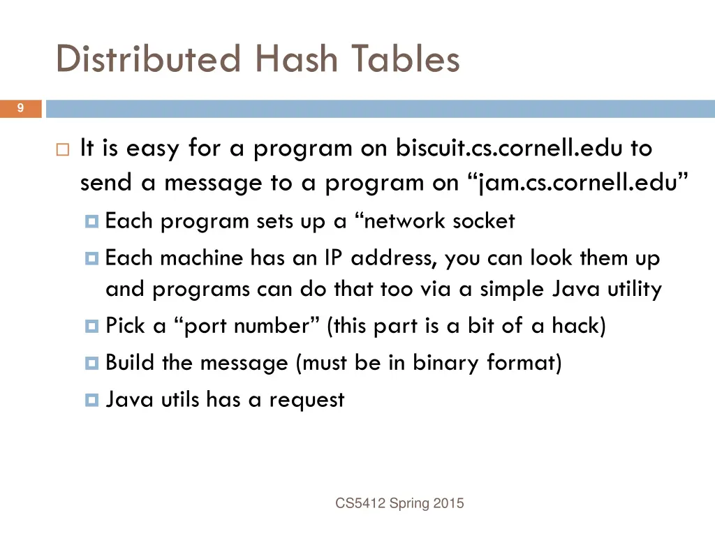 distributed hash tables