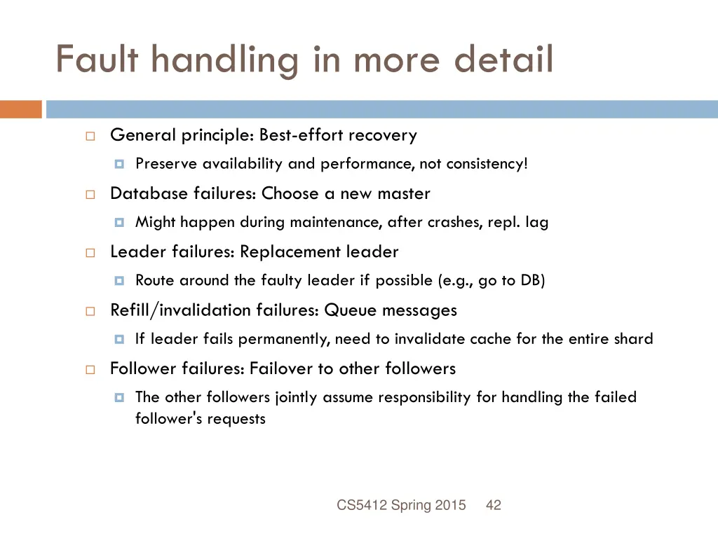 fault handling in more detail