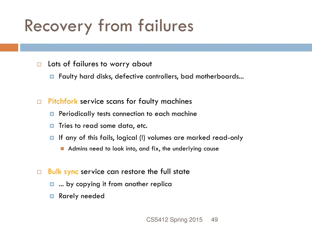 recovery from failures