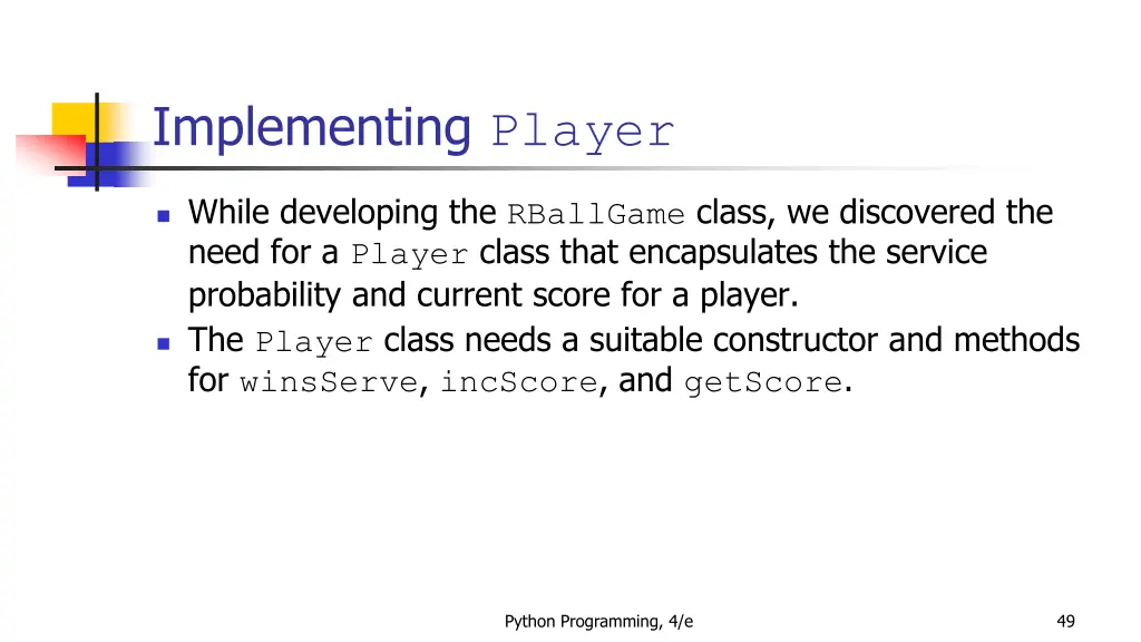 implementing player