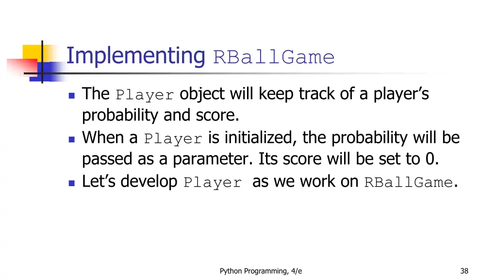 implementing rballgame 3