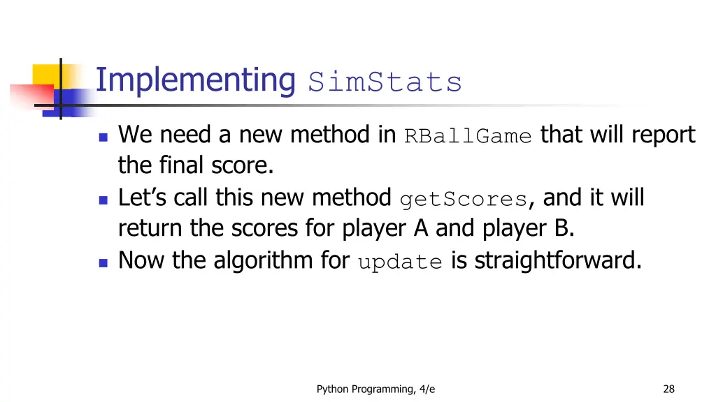 implementing simstats 2