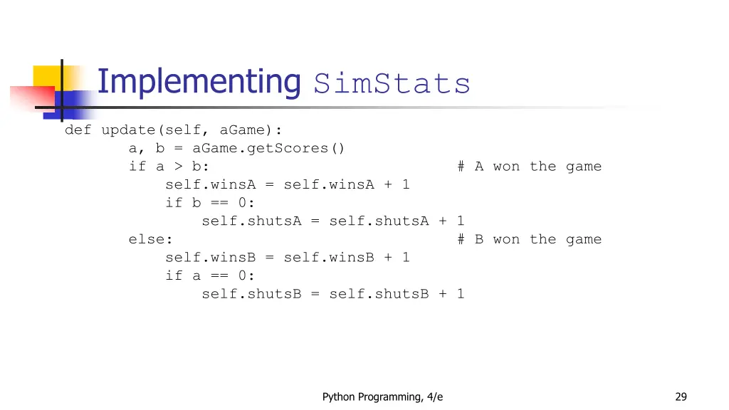 implementing simstats 3