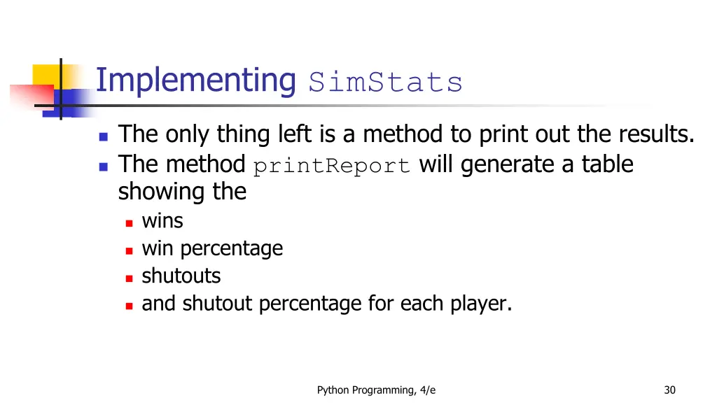 implementing simstats 4