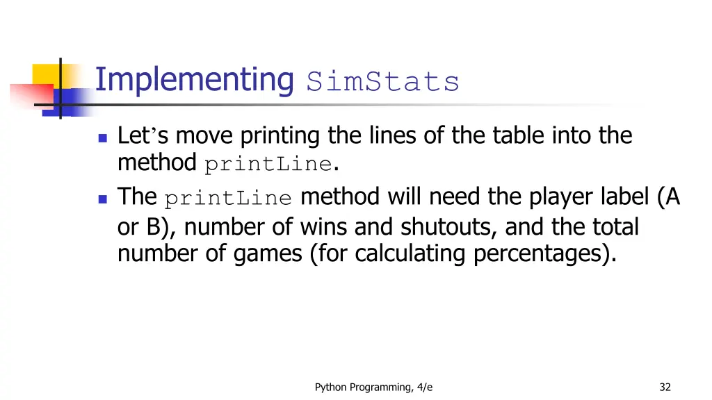 implementing simstats 6