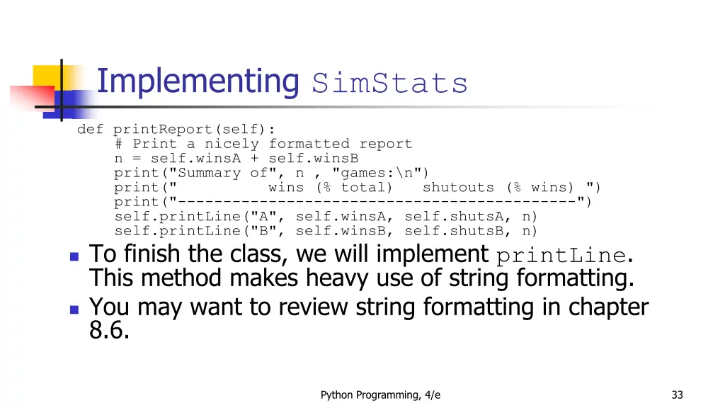 implementing simstats 7