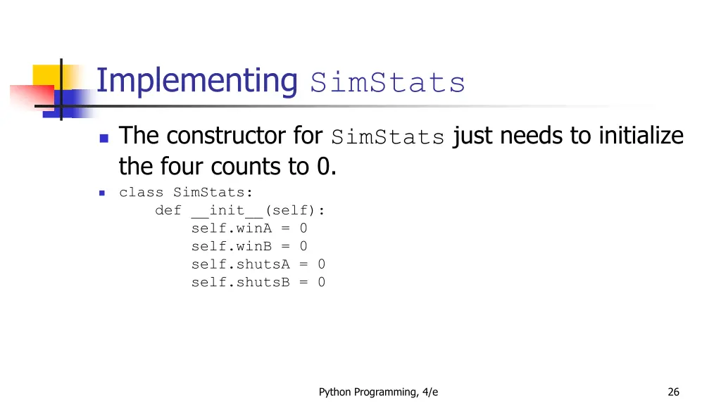 implementing simstats