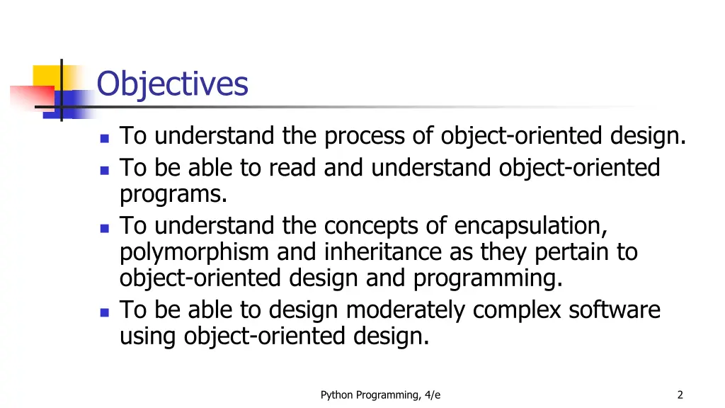 objectives