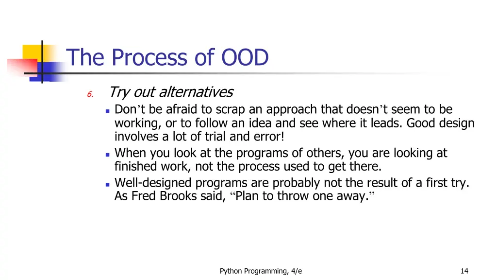 the process of ood 11