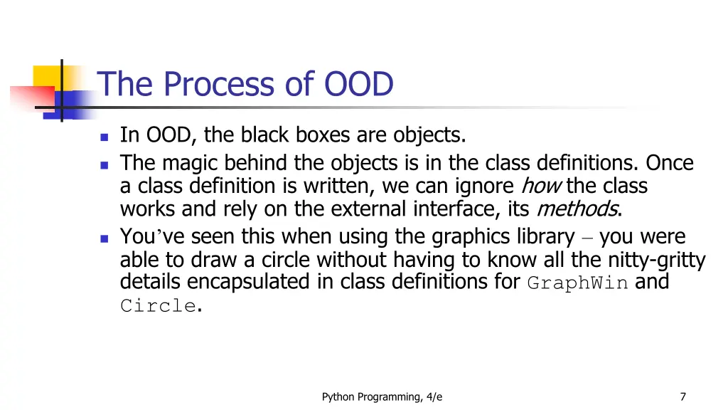 the process of ood 4