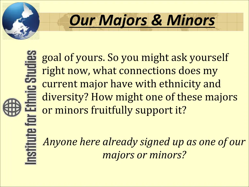 our majors minors 3