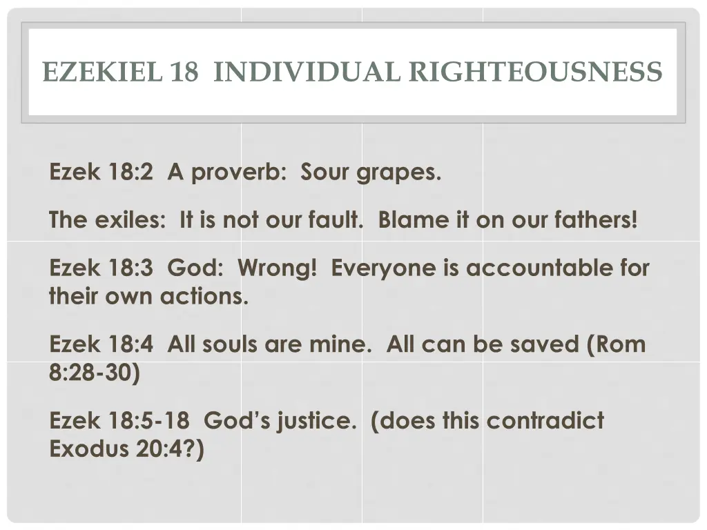 ezekiel 18 individual righteousness