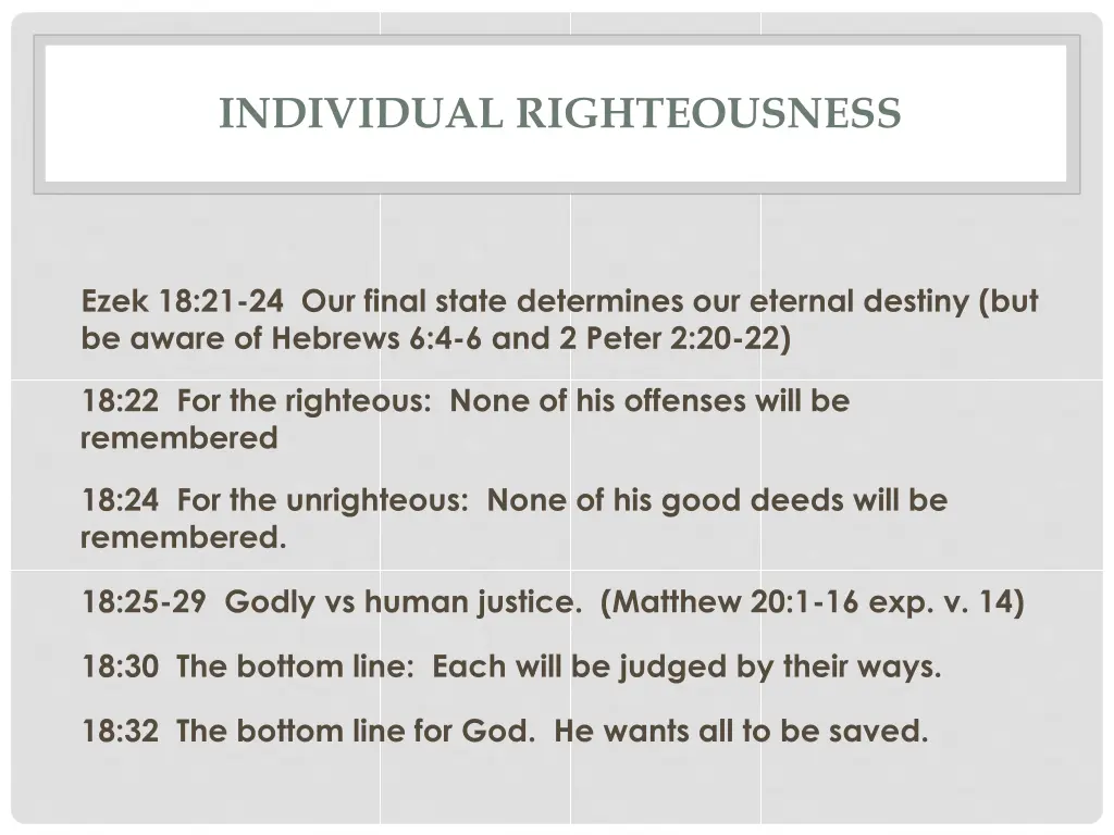 individual righteousness