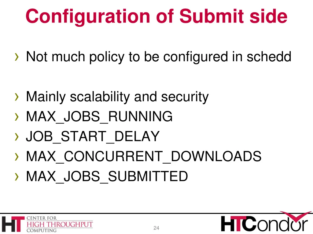 configuration of submit side