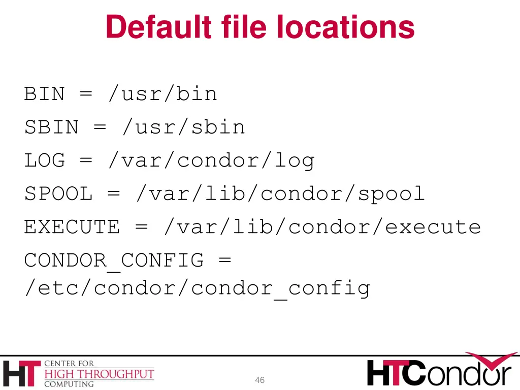 default file locations