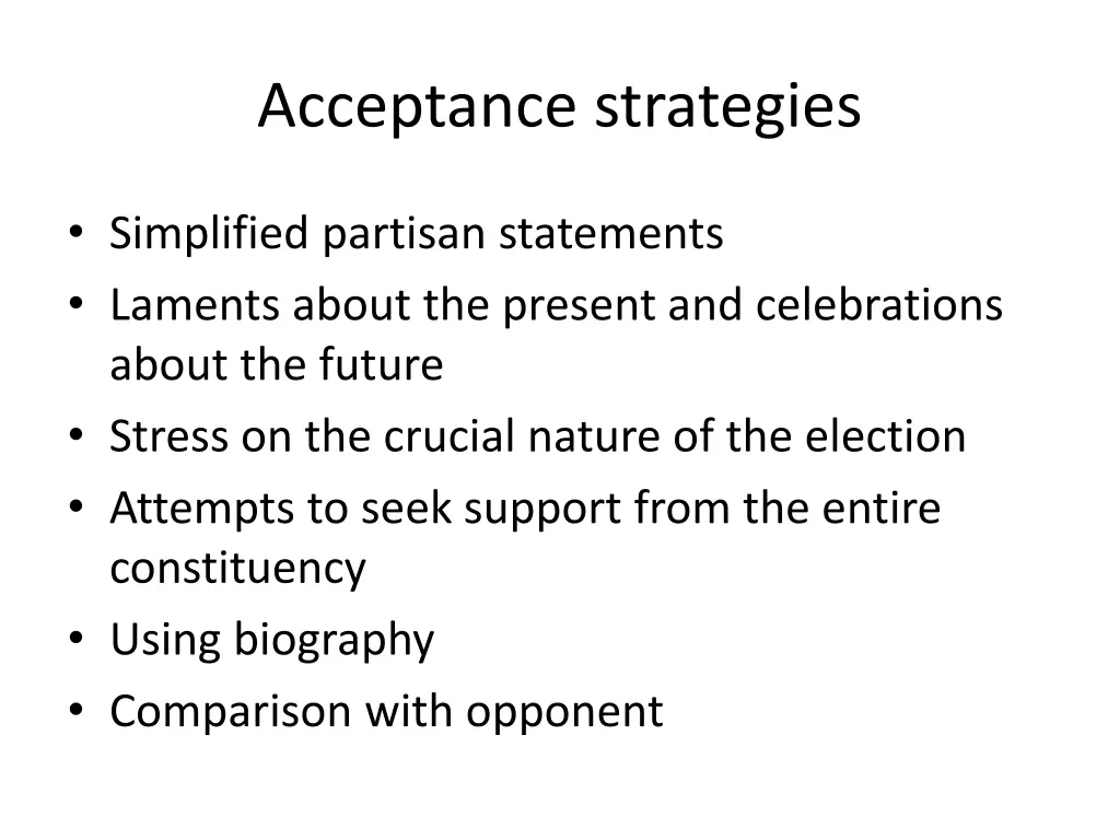 acceptance strategies