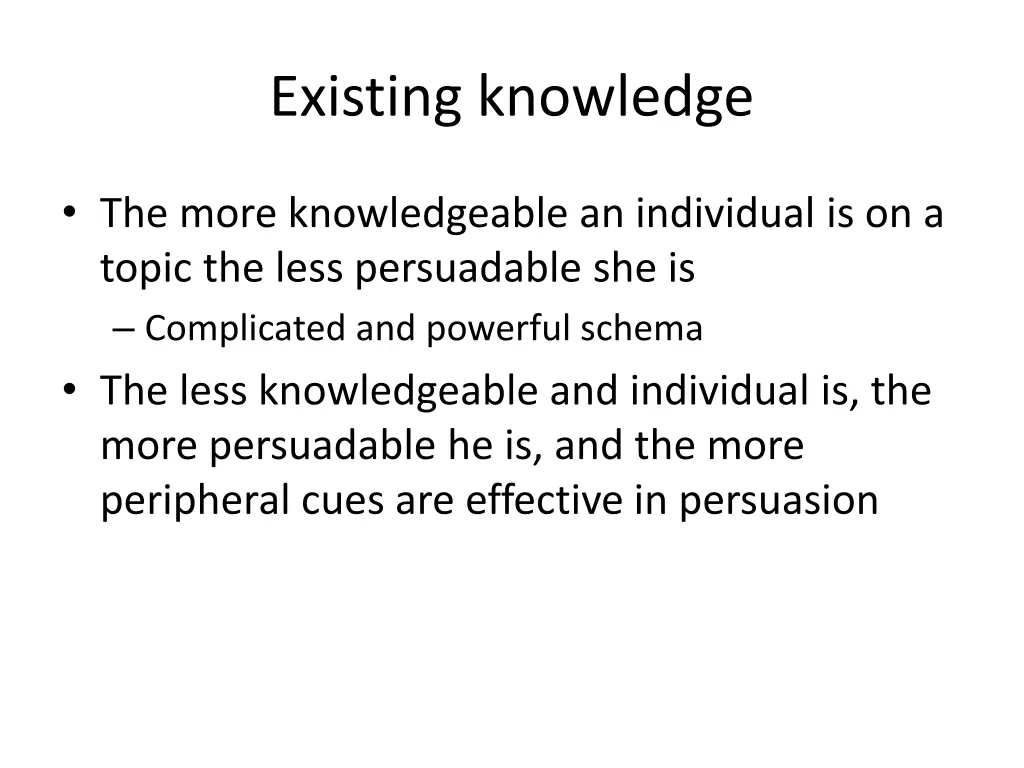 existing knowledge
