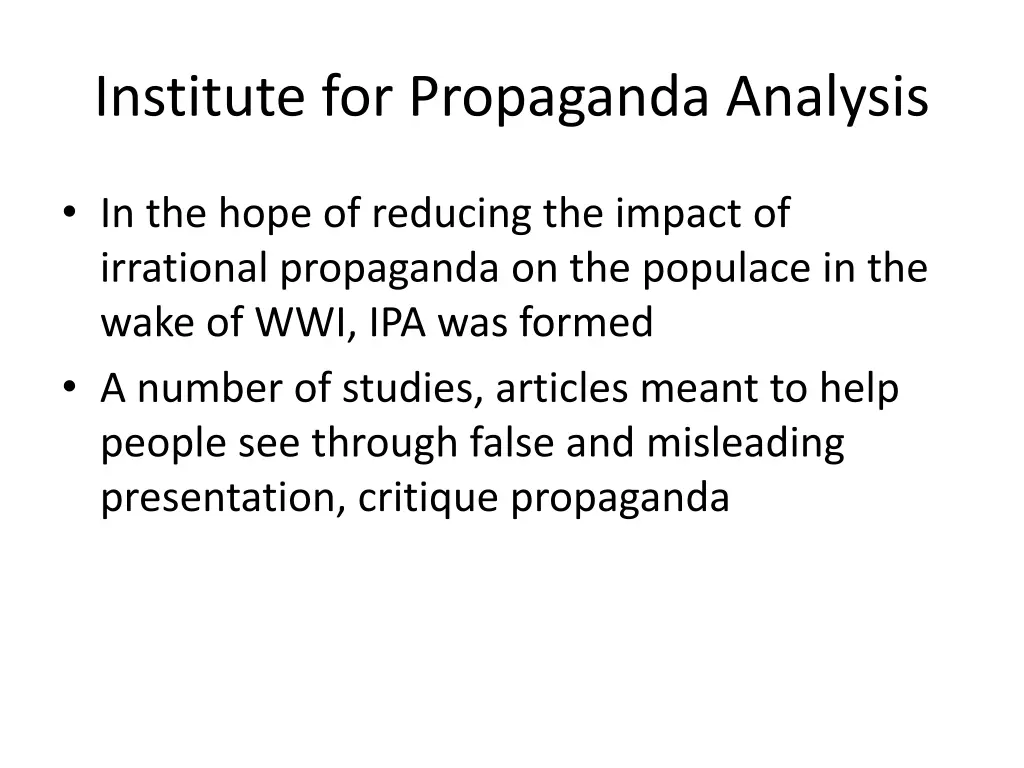 institute for propaganda analysis