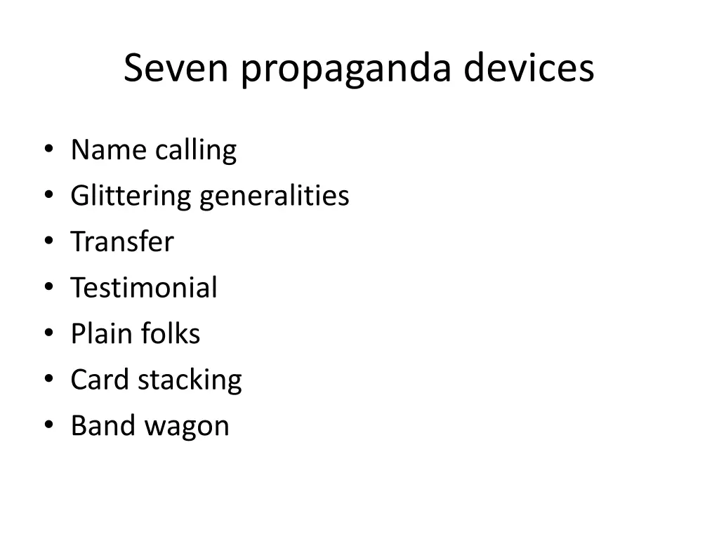 seven propaganda devices