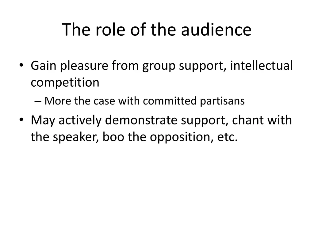 the role of the audience 1