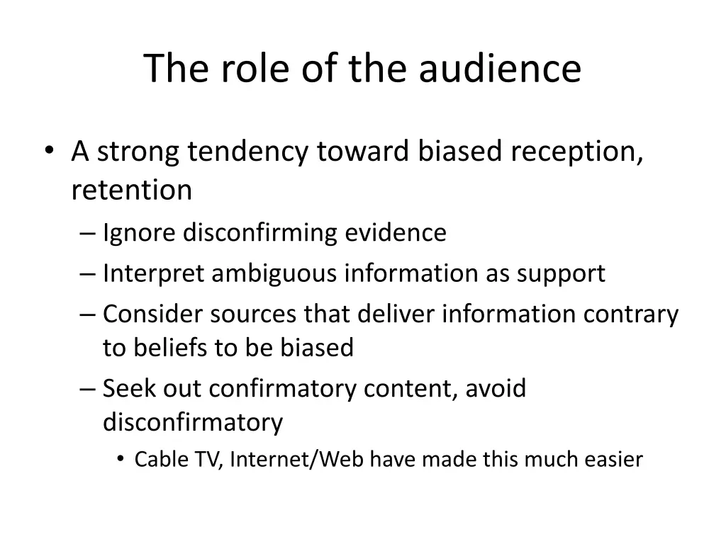 the role of the audience