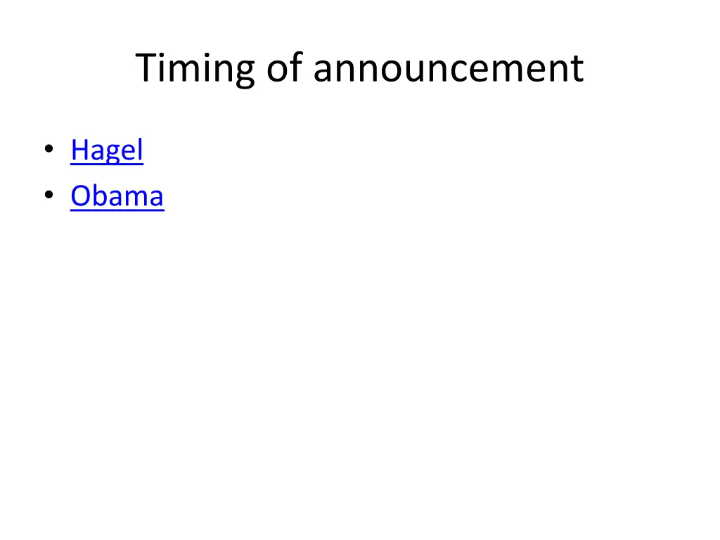timing of announcement