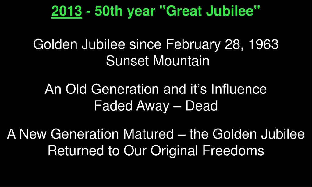 2013 50th year great jubilee