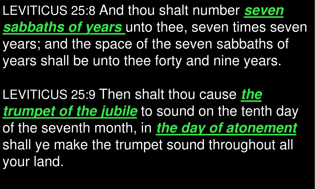 leviticus 25 8 and thou shalt number seven