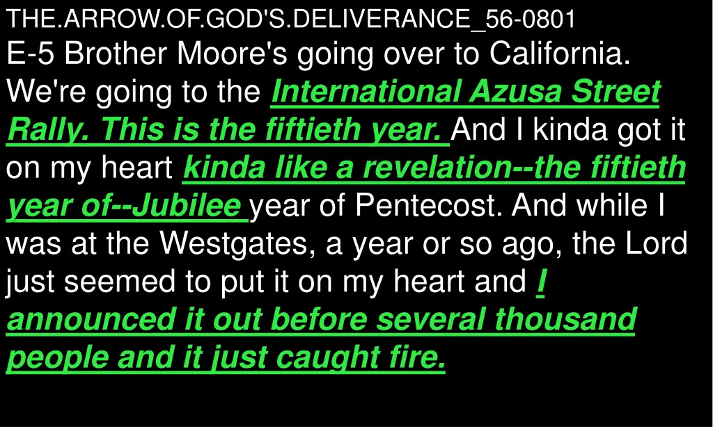 the arrow of god s deliverance 56 0801