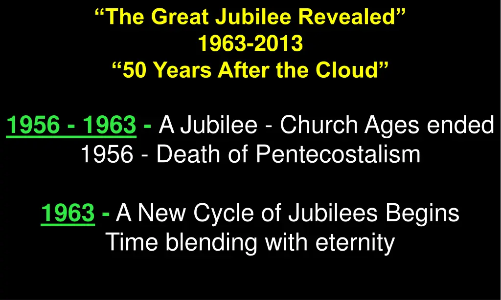 the great jubilee revealed 1963 2013 50 years