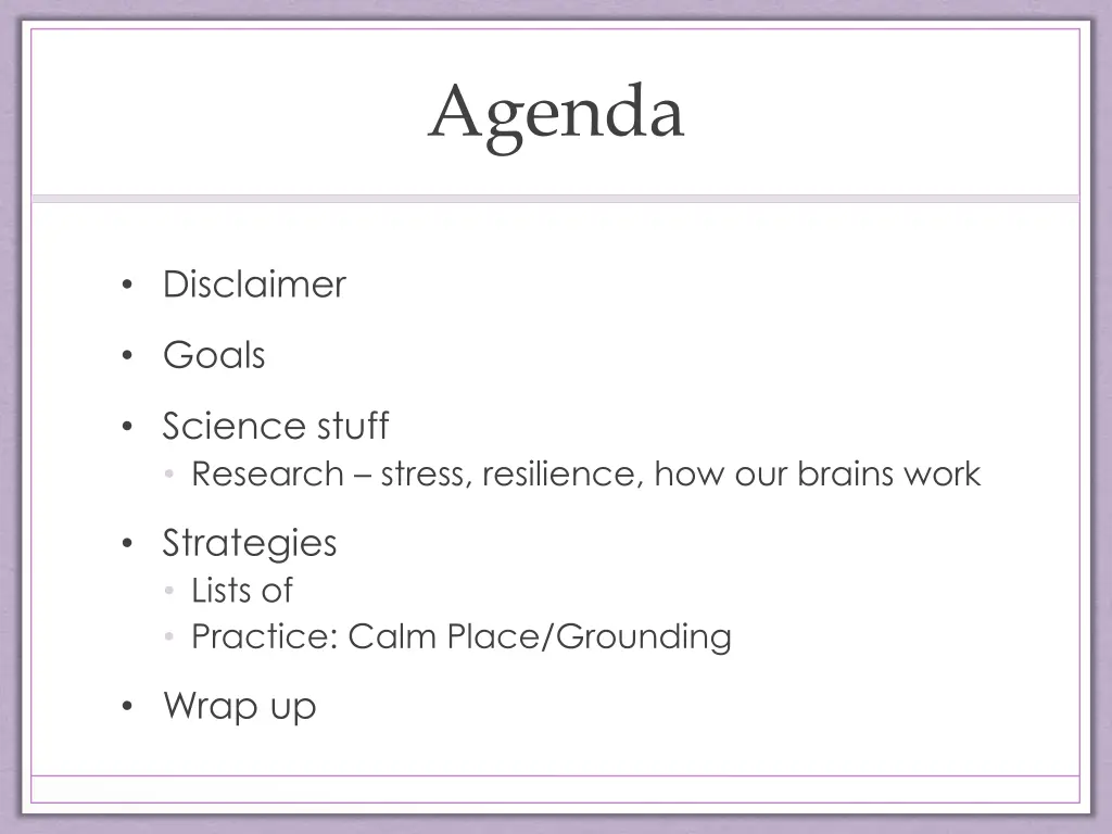 agenda