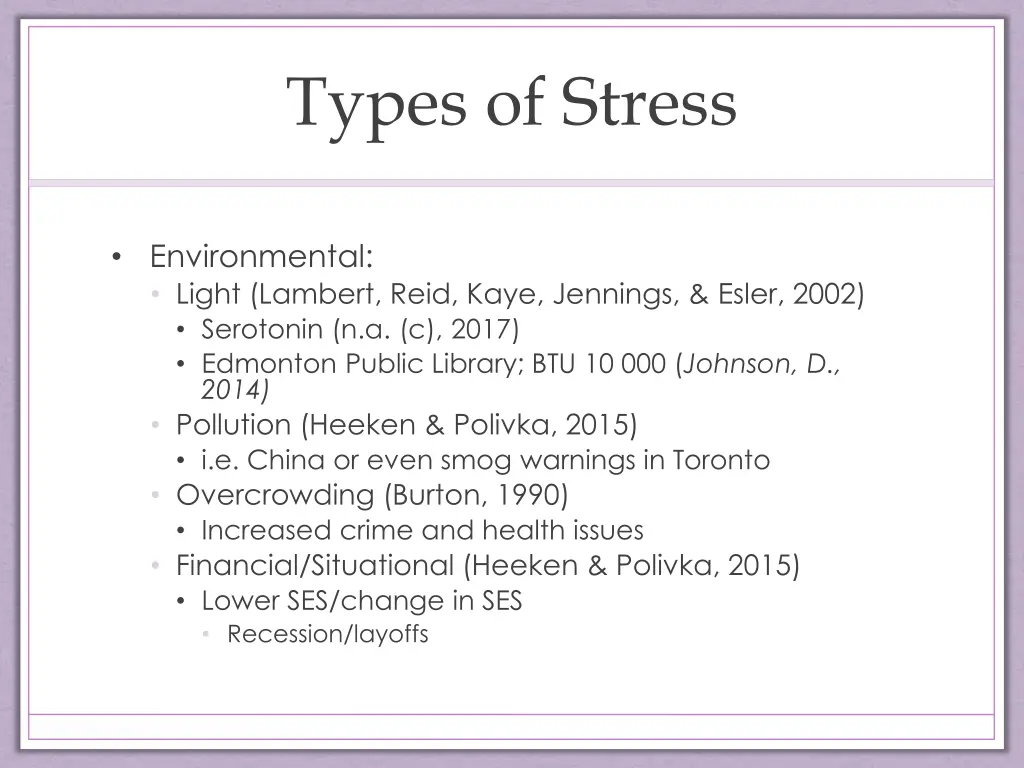 types of stress