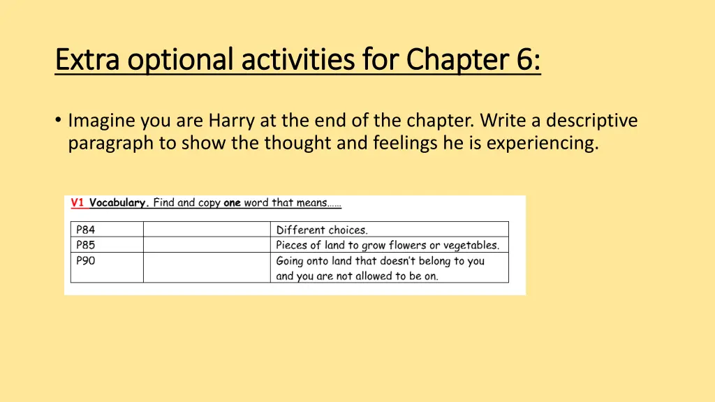 extra optional activities for chapter 6 extra