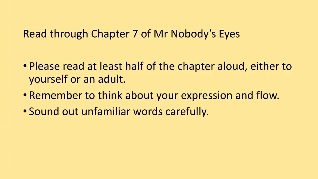 read through chapter 7 of mr nobody s eyes