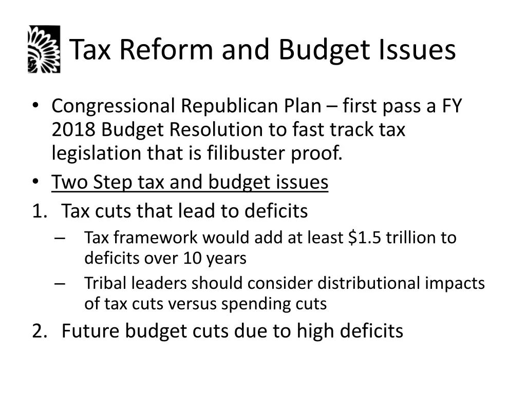 tax reform and budget issues