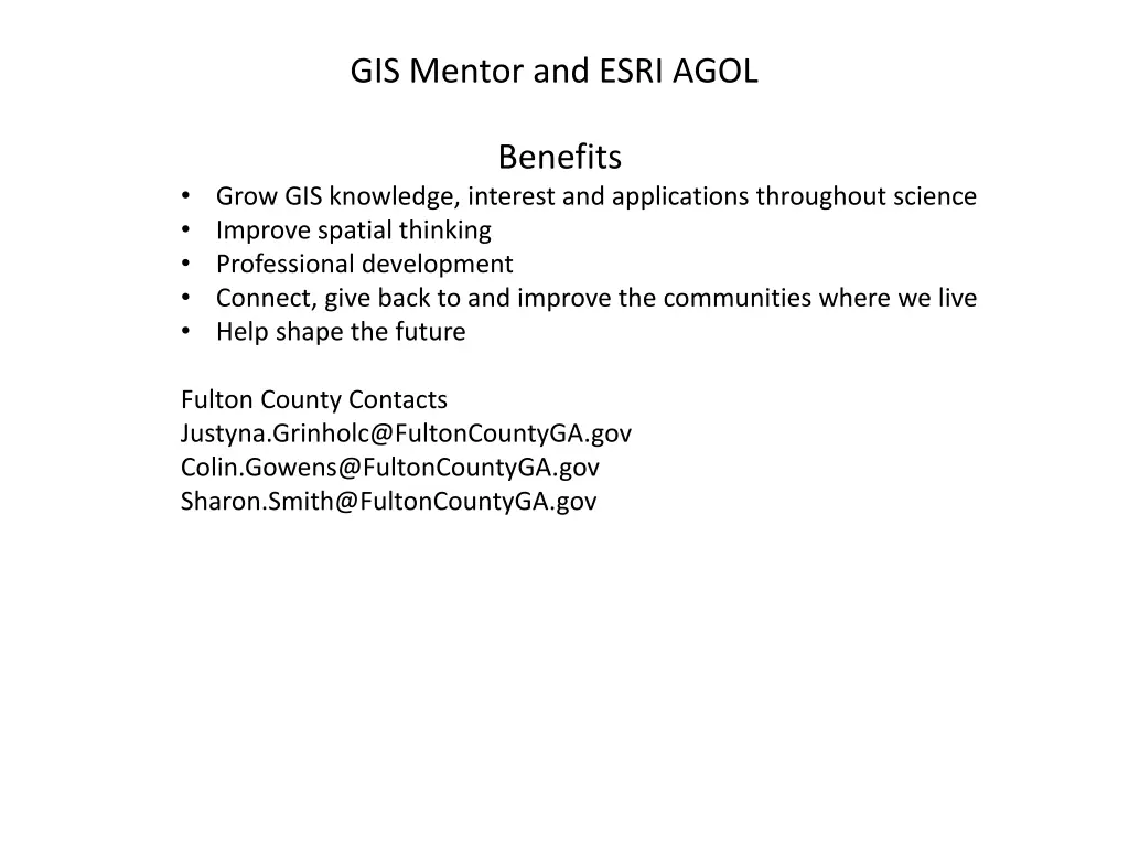 gis mentor and esri agol