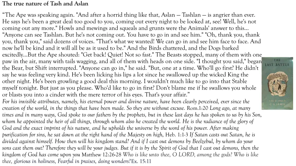 the true nature of tash and aslan