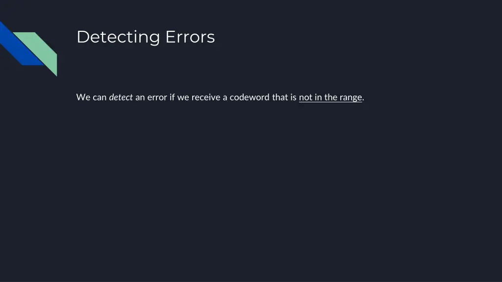 detecting errors